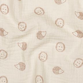 Muslin/Dubbel-krinkelväv igelkott | Poppy Fabrics – natur/ljusbrun, 