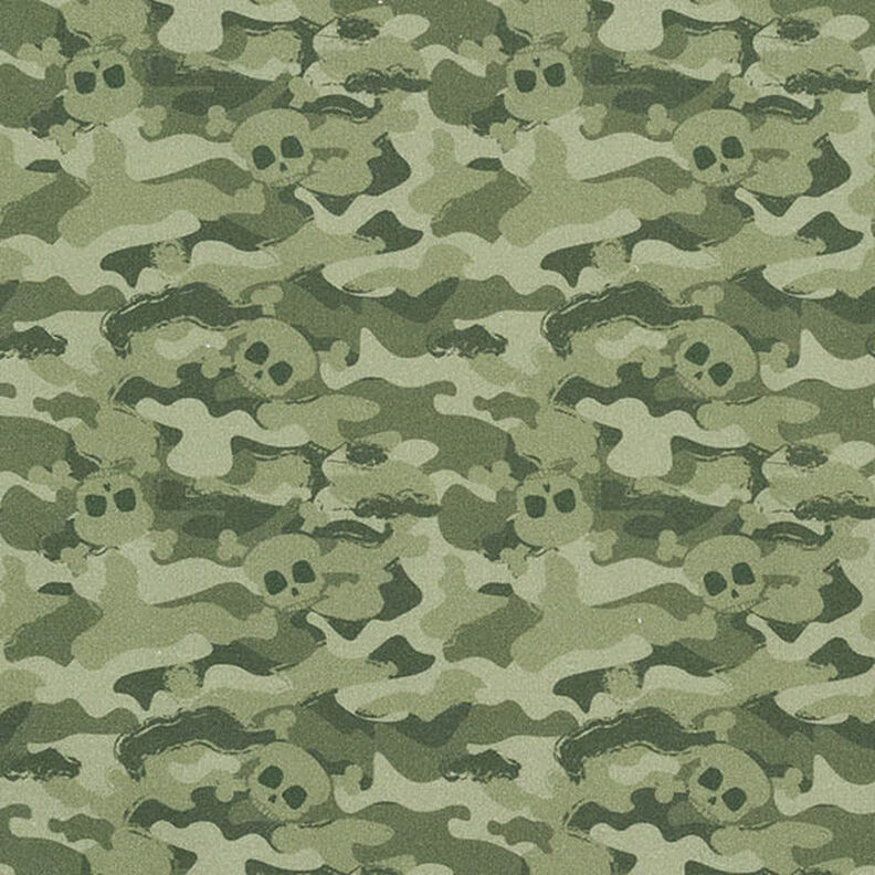 Ekologisk bomullspoplin kamouflage-dödskallar – pistage,  image number 1