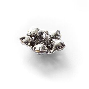 Strass-metallknapp med ögla [ Ø16 mm ] – silver metallic, 