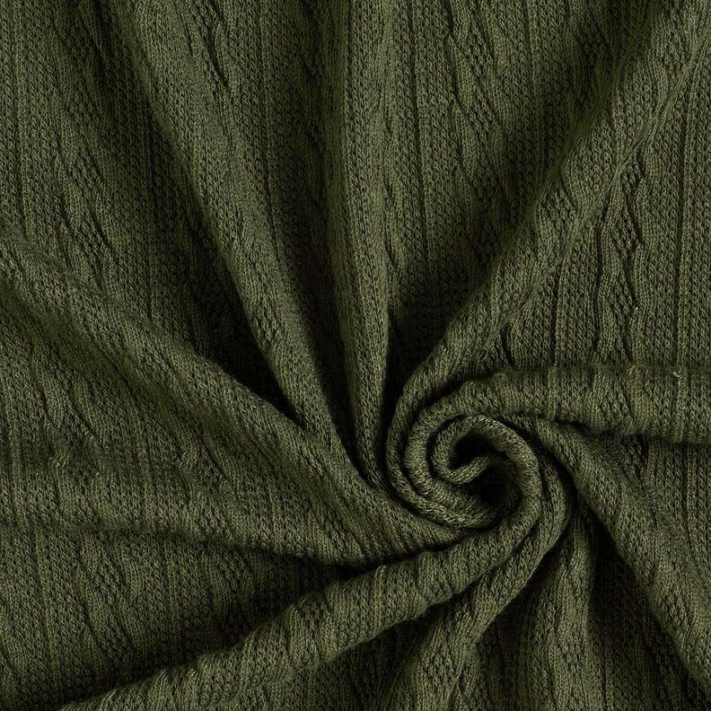 Stickat tyg flätat mönster – mörk furu, image number 3