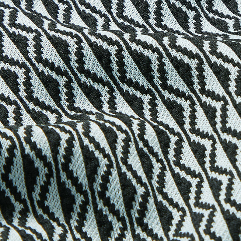 Romanitersey sicksack-mönster – ljusblått/svart,  image number 2