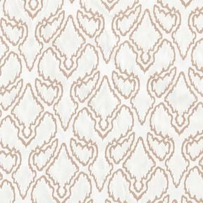 Bomullstyg serpentinlinjer – beige/mörkbeige, 
