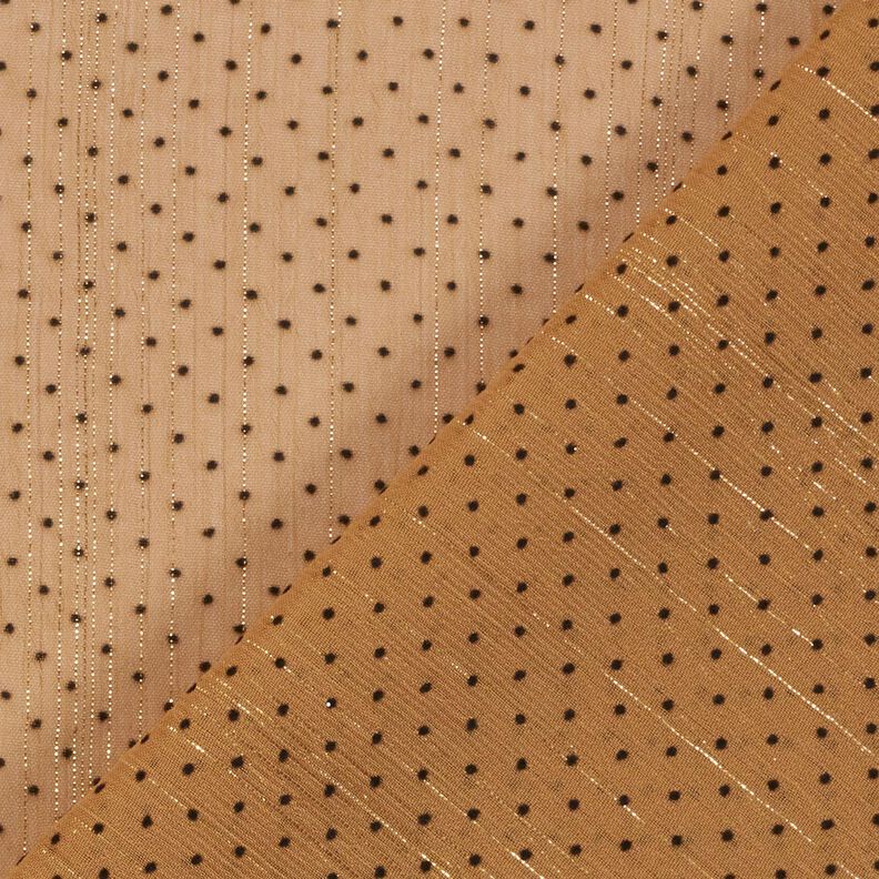 chiffong glitterränder och prickar – rådjursbrun,  image number 4
