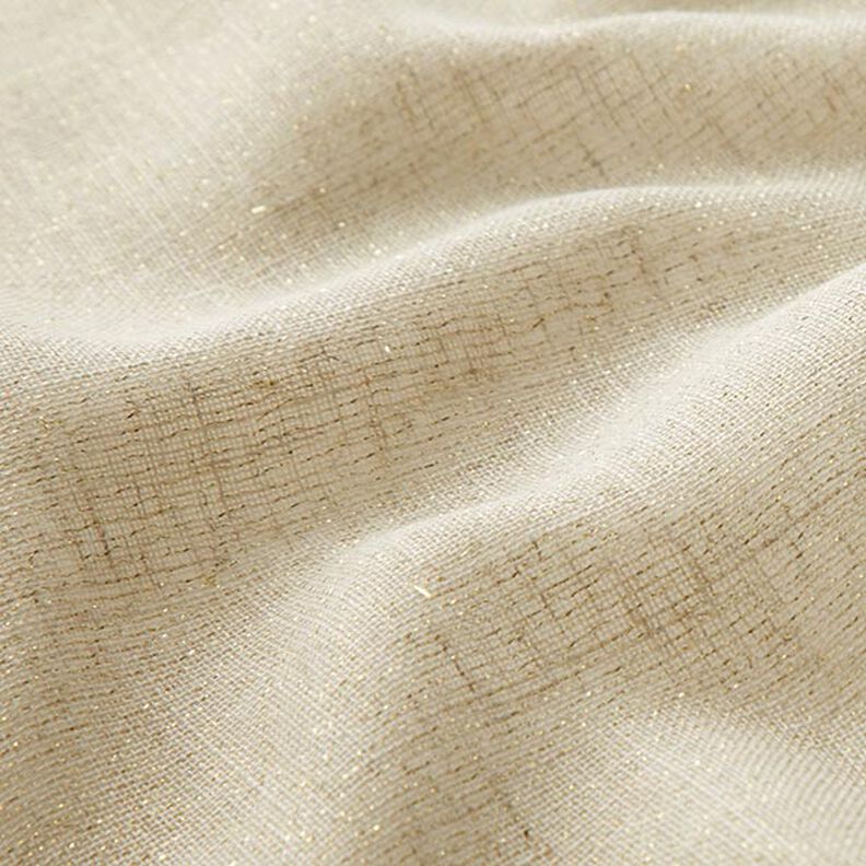 Dekorationstyg Voile Lurex – natur/guld,  image number 3