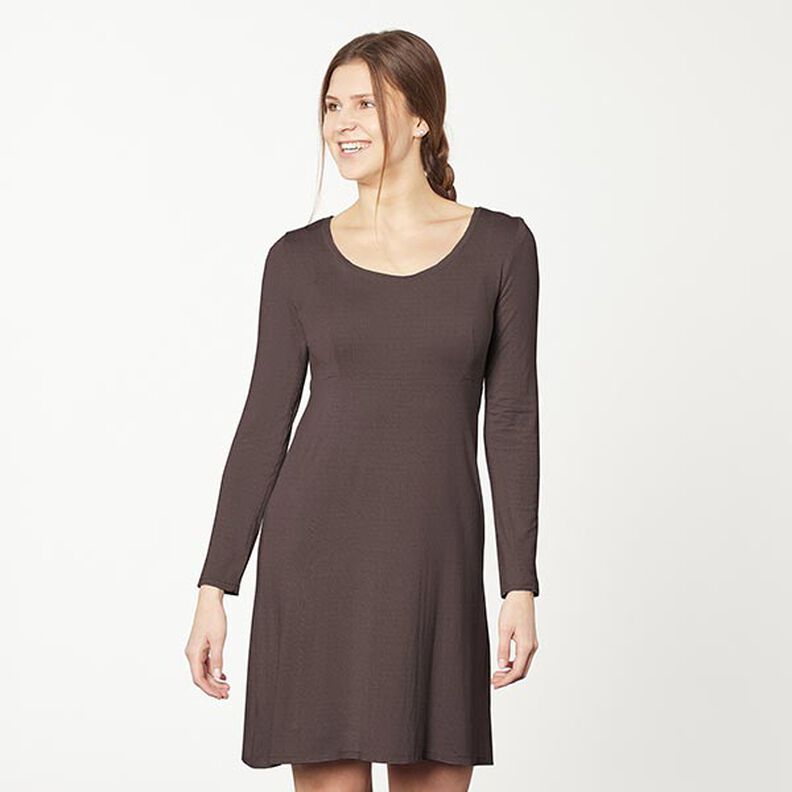 Bomullsjersey medium enfärgad – svartbrunt,  image number 6