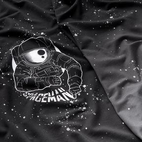 French Terry Panel Spaceman | Glitzerpüppi – svart/vit, 