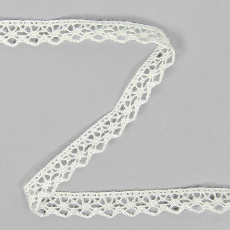 Knypplad spets (13 mm) 6 – yllevit,  image number 1
