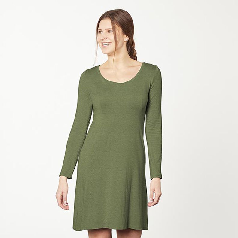 Bambus Viskosjersey Enfärgat – oliv, image number 7