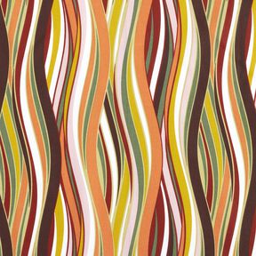 Bomullstyg Kretong b&ouml;jda r&auml;nder &ndash; vit/ljusorange, 