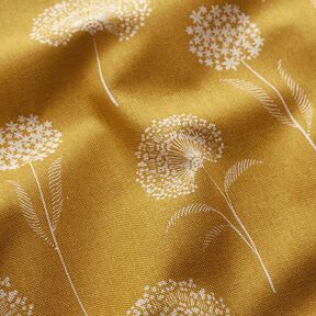 Dekorationstyg Halvpanama Maskros – natur/currygul, 