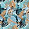 Crêpe Satin Palmer och monstera – lysande blå/svartblå,  thumbnail number 1