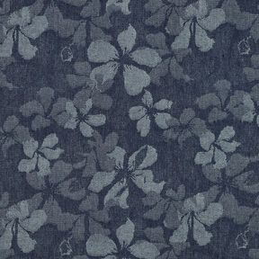 Denim/bomullsmix blommor – jeansblå, 