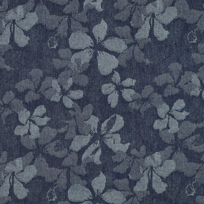 Denim/bomullsmix blommor – jeansblå,  image number 1