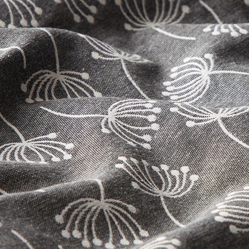 Möbeltyg Jacquard Maskrosor – grått,  image number 2