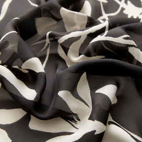 Fin satin bladrankor – svart/vit, 