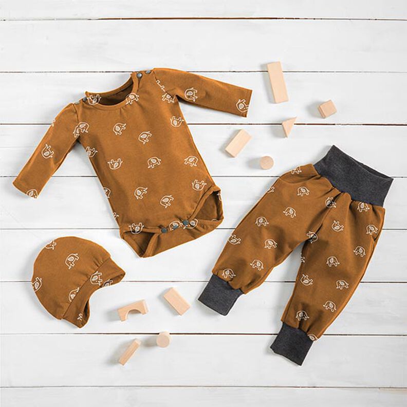 Bomullsjersey baby-elefant – brons,  image number 6