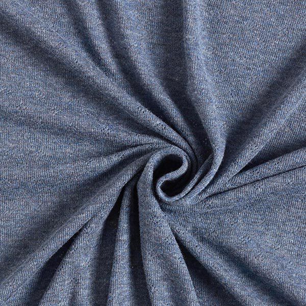 Finstickad jersey med hålmönster Melange – jeansblå,  image number 1