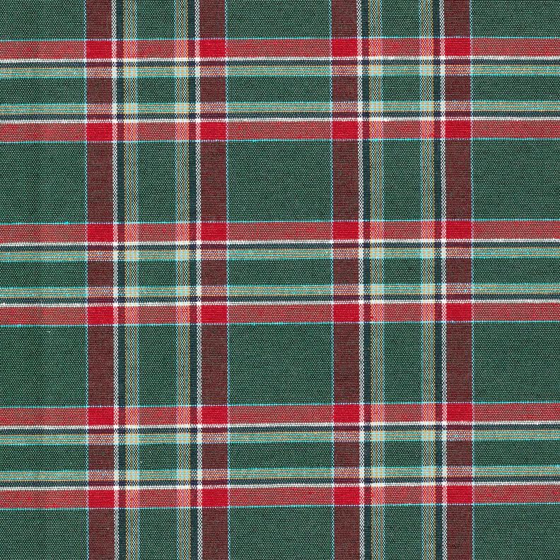 Dekorationstyg Jacquard klassiska rutor – grangrön/karminröd,  image number 1