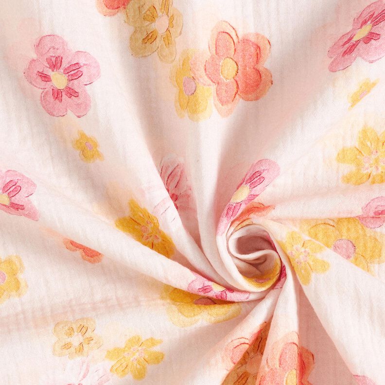 Muslin/Dubbel-krinkelväv stora blommor Digitaltryck – rose,  image number 3