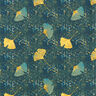 Bomullstyg Kretong Ginkgo – petrol,  thumbnail number 1