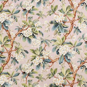 Dekorationstyg Canvas blommande träd – ljus gammelrosa, 