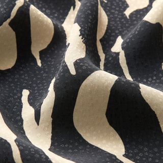 Viskostyg abstrakt zebra mönster – svart/ljusbeige, 