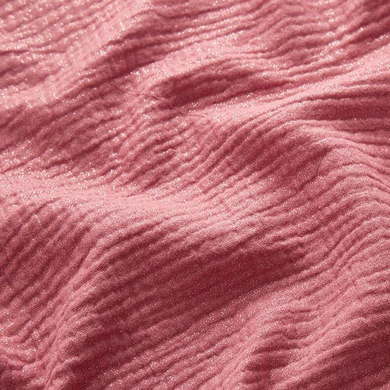 Muslin/Dubbel-krinkelväv fina glitterprickar| by Poppy – gammalt rosa,  image number 3