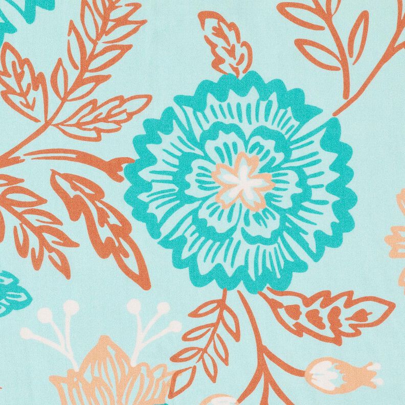 Viskos Voile blommor Tiffany – ljus turkos, image number 5