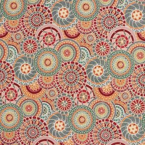 Dekorationstyg Gobeläng färgglada cirklar – kaminrött/ljusbeige, 
