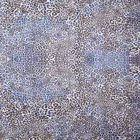 GOTS Bomullspoplin Leopardmönster | TCC x LOOKS by Wolfgang Joop – indigo/ljus gråbrun, 