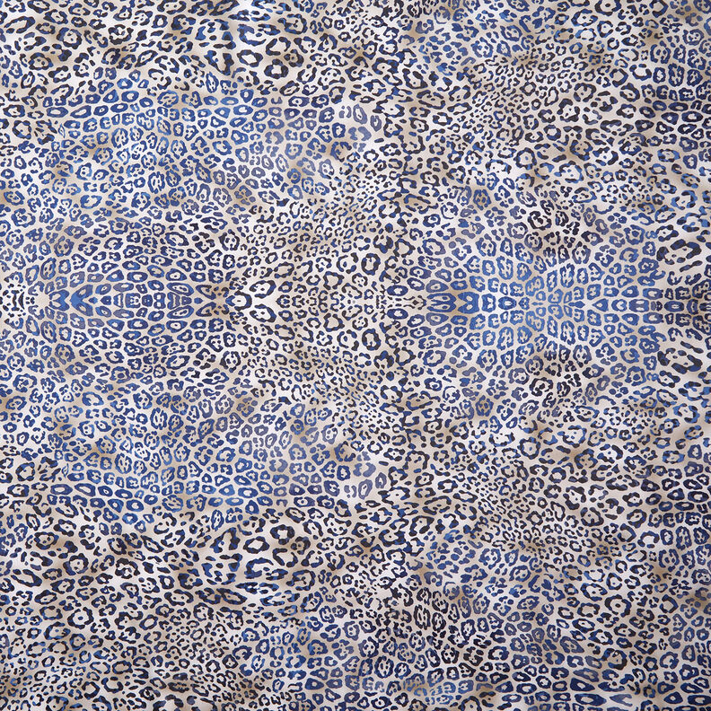 GOTS Bomullspoplin Leopardmönster | TCC x LOOKS by Wolfgang Joop – indigo/ljus gråbrun,  image number 1