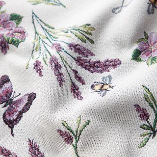 dekorationstyg gobeläng violer lavendel – yllevit/fläder, 