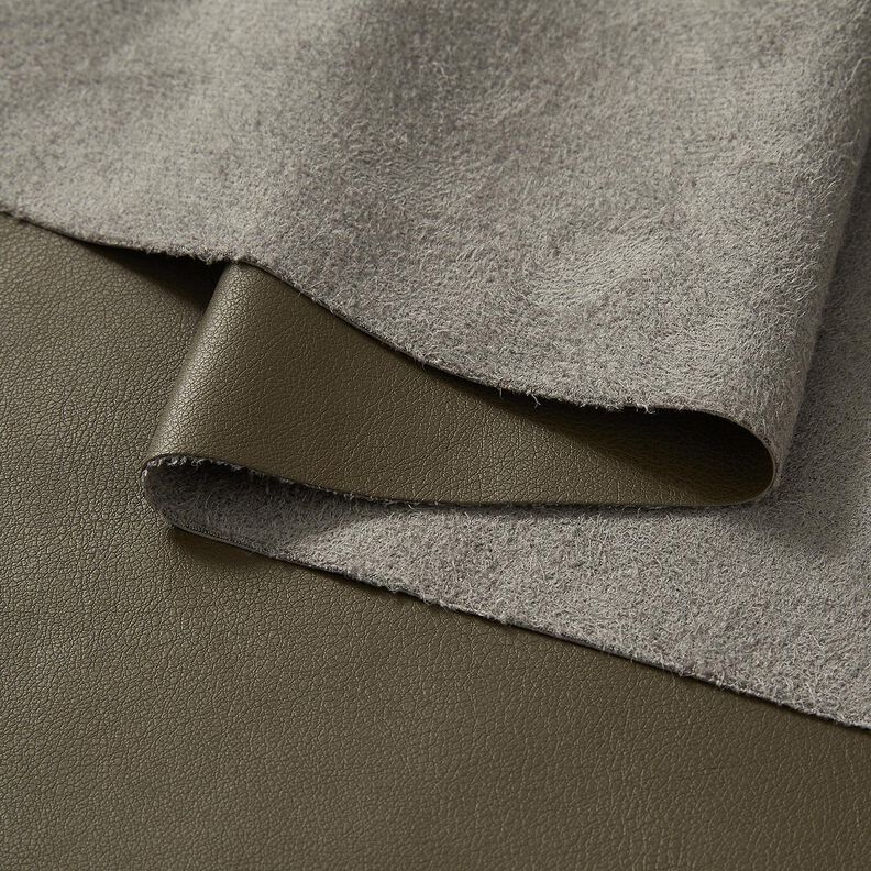 Konstläder med velourbaksida  – mörk furu,  image number 3