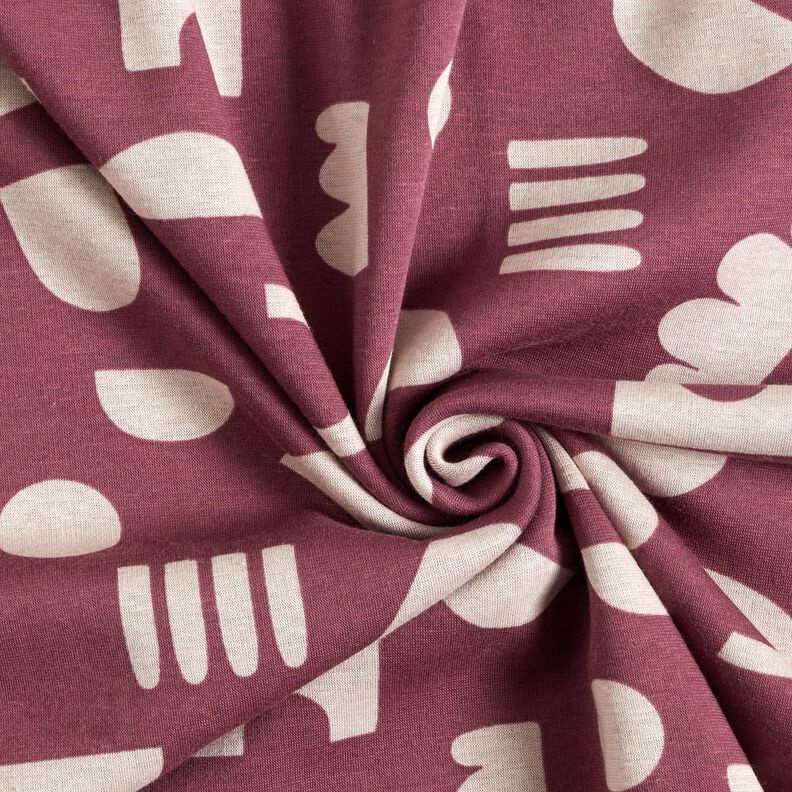 Alpfleece abstrakta former  – druva/natur,  image number 3