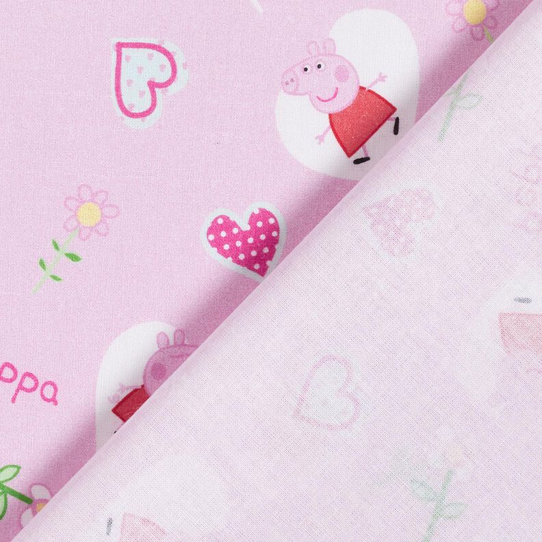 Bomullspoplin Peppa hjärtan Licenstyg | ABC Ltd – pastellviolett,  image number 4