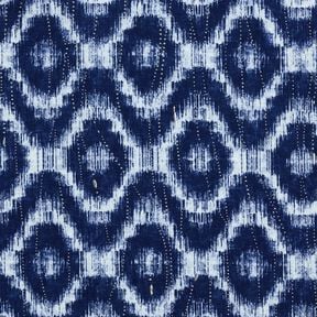 Bomullspoplin Diamanter & glitterdroppar &ndash; indigo/vit, 