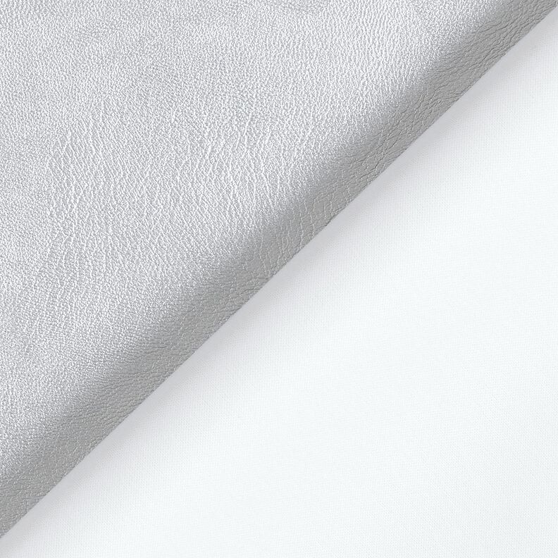 Stretch Konstläder Metallisk – silvergrå,  image number 3