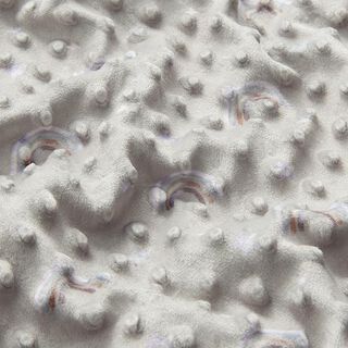 Mysfleece präglade prickar och regnbågar – ljus gråbrun, 