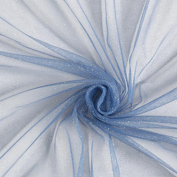 Glittrigt tylltyg Royal – jeansblå/silver,  image number 1