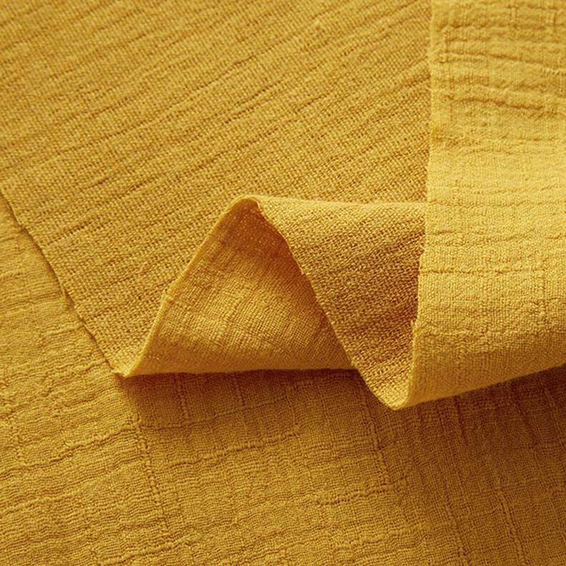 Bambus Muslin/Dubbel-krinkelväv struktur – currygul,  image number 3