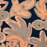 Viskosjersey Målade blommor – nattblå/persikofärgad,  thumbnail number 5