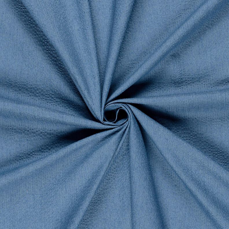 Denim/bomullsmix seersucker – jeansblå,  image number 1