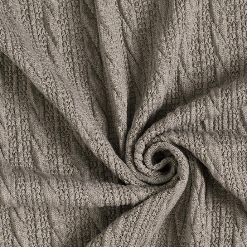Stickat Cloqué flätmönster – sidengrå,  image number 3