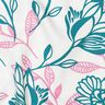 Viskos-linne-mix Blommor | Poppy Fabrics – elfenbensvit/turkos,  thumbnail number 2