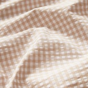 <h2>Seersucker litet rutigt, beige &ndash; anemone/vitt &ndash; med karakteristisk seersuckerstruktur och fint, 