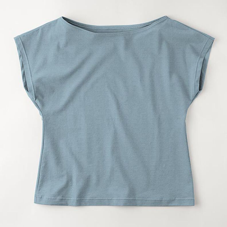 Bomullsjersey medium enfärgad – duvblå, image number 8