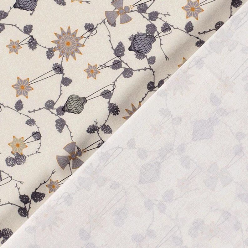 Bomullstyg Poplin skandinaviska julgransdekorationer – ljusbeige, image number 4