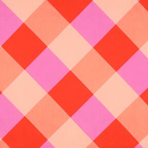 Bomullssatin Large Gingham | Nerida Hansen – korall/ljusrosa, 