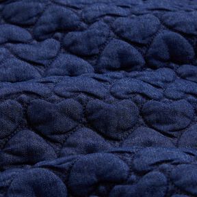 Jeans Quiltat tyg hjärtan – nattblå, 