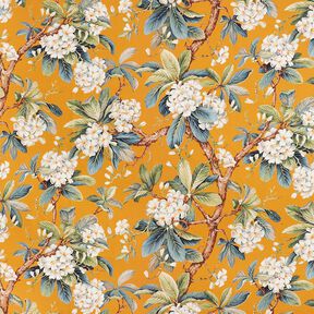 Dekorationstyg Canvas blommande träd – senap, 